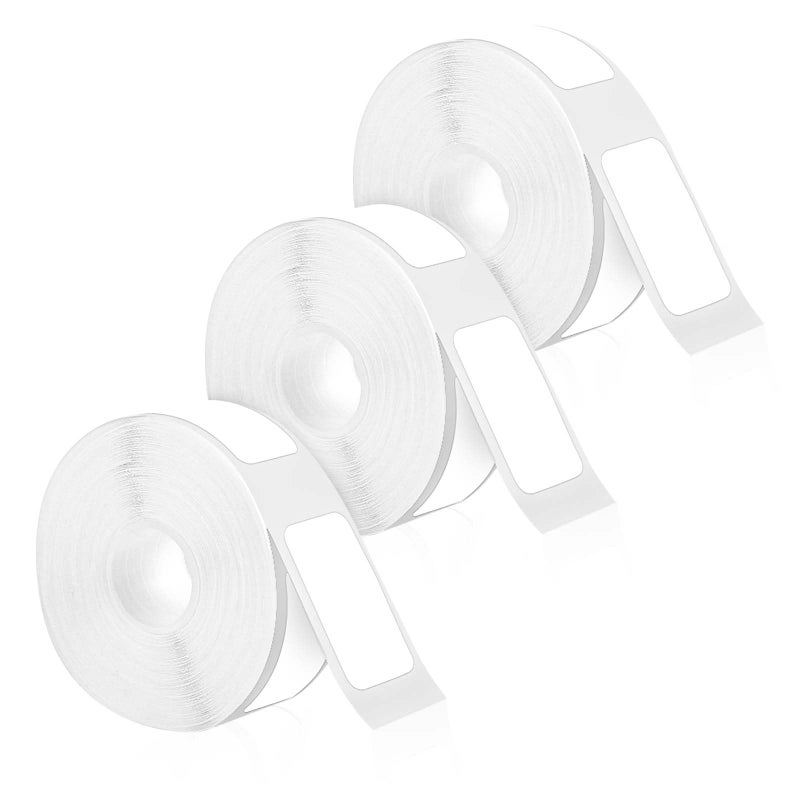 PEUTIER 3 Rolls Label Maker Tape for Phomemo D30, Label Printer Paper Stickers Waterproof Thermal Self-Adhesive Label Thermal Paper for Label Maker Machine for Home Office School (White, 12mm x 22mm) - Image 1